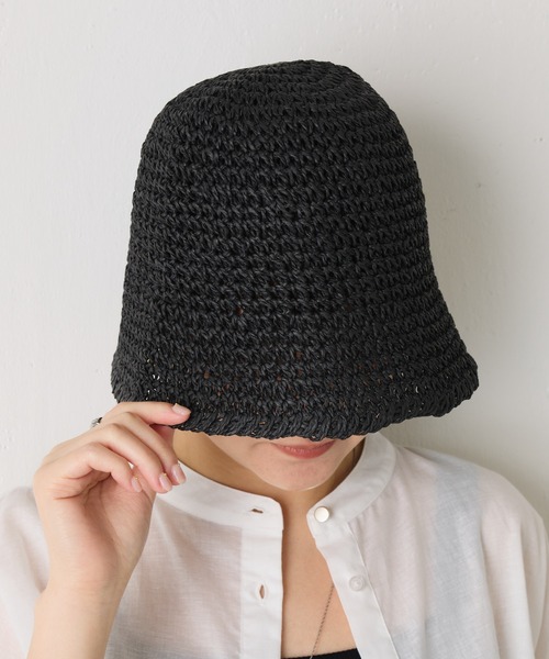 PAPILLONNER（パピヨネ）の「ペーパー編みハット（ハット・レディース・ブラック/ブラウン・FREE）」の11枚目の写真