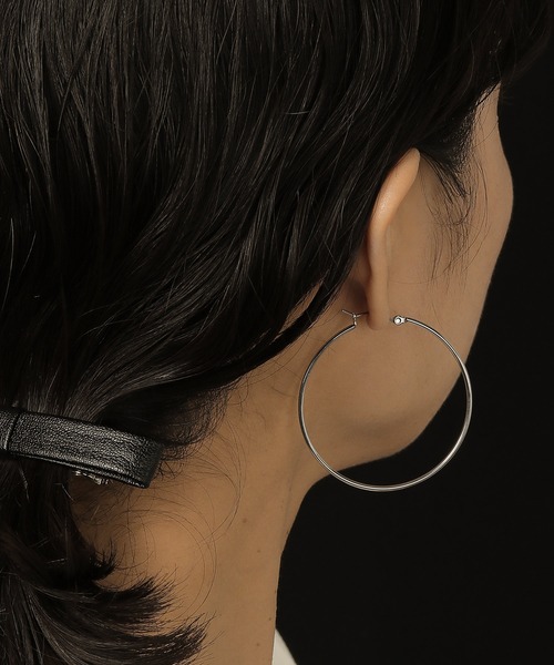 金属アレルギー対応 シンプルフープピアス 5cm サージカルステンレス