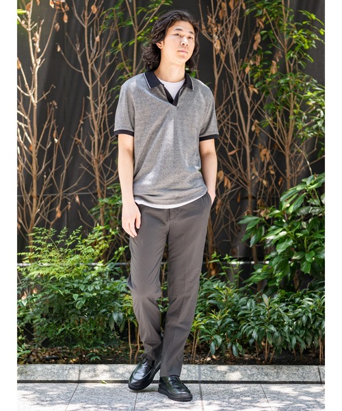00s BANANA REPUBLIC ストライプポロシャツ ブラック BANANA REPUBLIC ポロシャツ FACTORY STORE テクスチャード