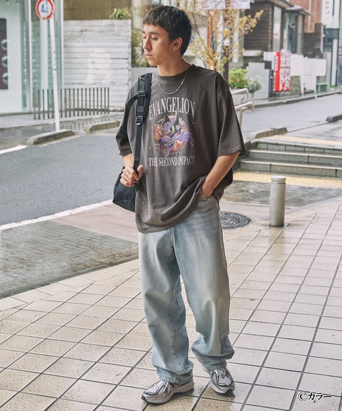 MONO-MART（モノマート）の「【EVANGELION】別注 エヴァンゲリオン ヴィンテージ加工 グラフィック刺繍 オーバーサイズ半袖Tシャツ（Tシャツ/カットソー・メンズ・ブラック/ブラック系2/ブラック系1・M/L）」の9枚目の写真