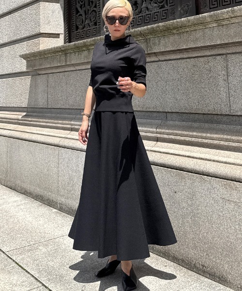 JENNE（ジェンヌ）の「エアリーニットフレアスカート【UVカット・マシンウォッシャブル】（スカート・レディース・ブラック/ラベンダー/グリーン・SMALL/MEDIUM/LARGE）」の6枚目の写真