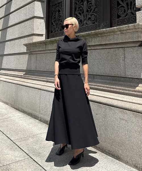 JENNE（ジェンヌ）の「エアリーニットフレアスカート【UVカット・マシンウォッシャブル】（スカート・レディース・ブラック/ラベンダー/グリーン・SMALL/MEDIUM/LARGE）」の8枚目の写真