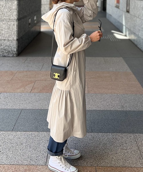 ST.ROONEY(セントルーニー)の「フーディーシャツワンピース【低身長・小柄女性向け】(ワンピース・レディース・グレー系その他・XS)」の1枚目の写真