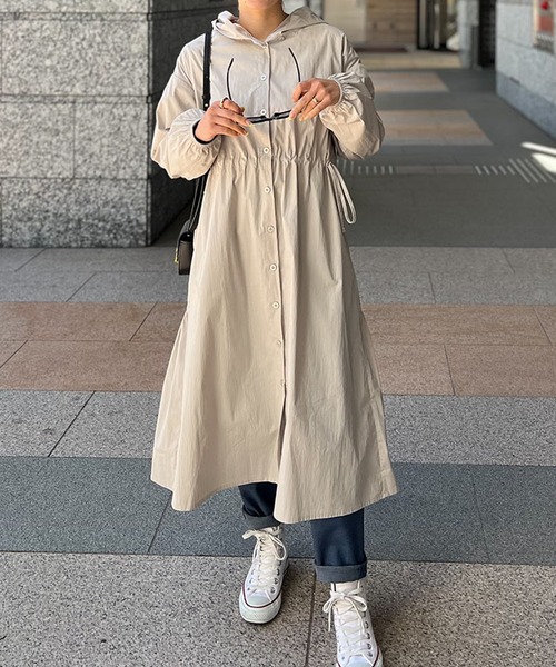 ST.ROONEY(セントルーニー)の「フーディーシャツワンピース【低身長・小柄女性向け】(ワンピース・レディース・グレー系その他・XS)」の4枚目の写真