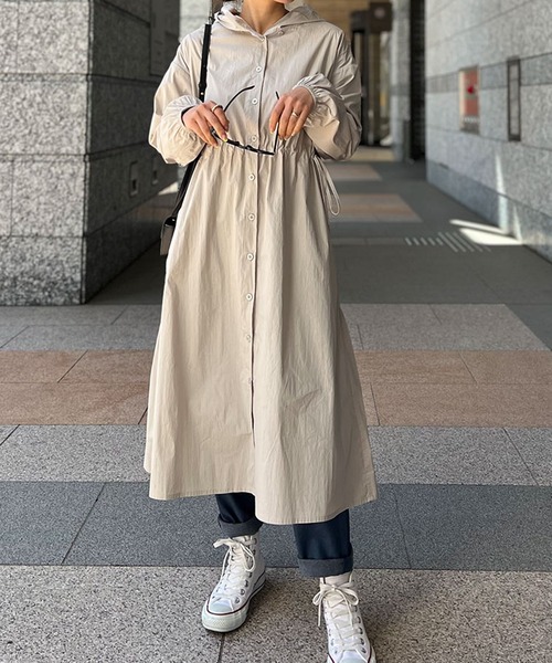 ST.ROONEY(セントルーニー)の「フーディーシャツワンピース【低身長・小柄女性向け】(ワンピース・レディース・グレー系その他・XS)」の5枚目の写真