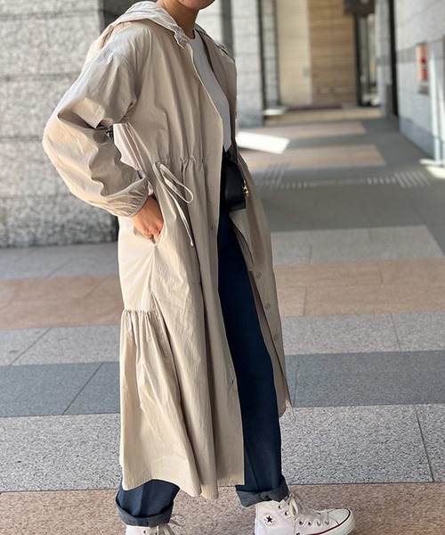 ST.ROONEY(セントルーニー)の「フーディーシャツワンピース【低身長・小柄女性向け】(ワンピース・レディース・グレー系その他・XS)」の8枚目の写真