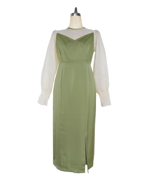 My shawty(マイシャウティー)の「satin volume sleeve dress(ドレス・レディース・グリーン/ネイビー・FREE)」の21枚目の写真