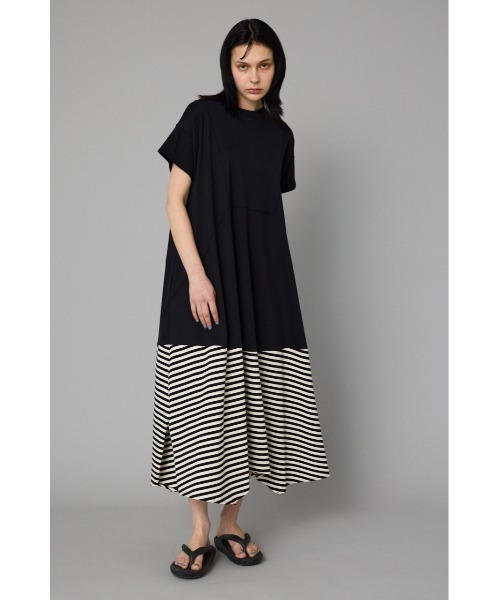 HeRIN.CYE(ヘリンドットサイ)の「Border hem one piece ボーダーヘムワンピース(ワンピース・レディース・グリーン/ブラック/ネイビー・FREE)」の2枚目の写真