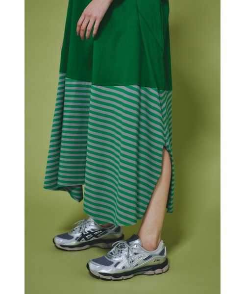 HeRIN.CYE(ヘリンドットサイ)の「Border hem one piece ボーダーヘムワンピース(ワンピース・レディース・グリーン/ブラック/ネイビー・FREE)」の13枚目の写真