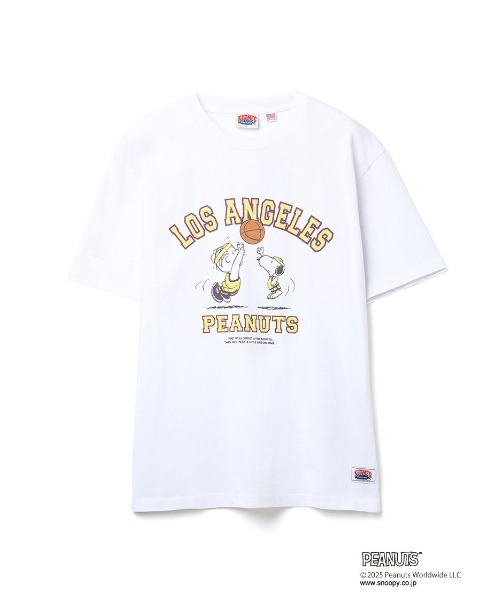 NO NEED（ノーニード）の「【NUTMEG/ナツメグ】Peaunts バスケT（Tシャツ/カットソー・メンズ・ホワイト/チャコール/ネイビー/グレー・M/L/LL）」の2枚目の写真