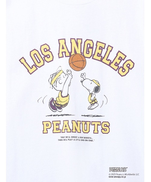 NO NEED（ノーニード）の「【NUTMEG/ナツメグ】Peaunts バスケT（Tシャツ/カットソー・メンズ・ホワイト/チャコール/ネイビー/グレー・M/L/LL）」の7枚目の写真