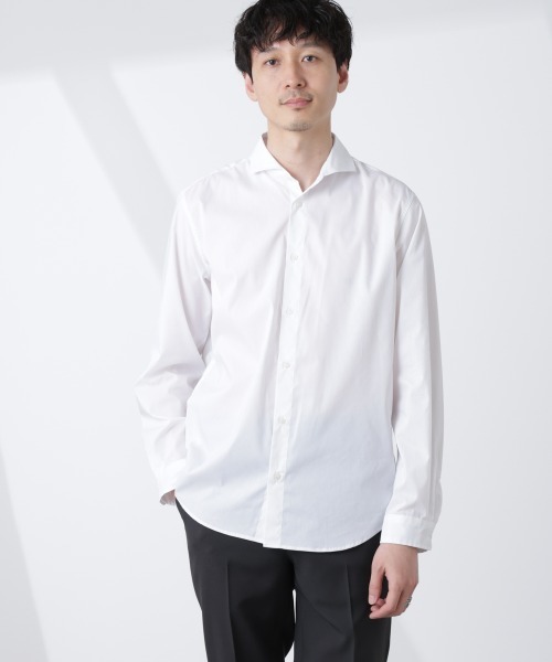 NANO universe(ナノユニバース)の「「ICE FLOW LINEN」カッタウェイシャツ 長袖(シャツ/ブラウス・メンズ・サックスブルー/ネイビー/ホワイト・S/M/L)」の2枚目の写真