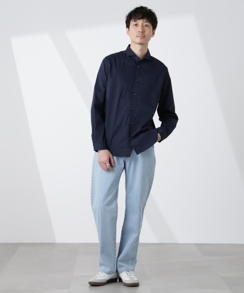 NANO universe(ナノユニバース)の「「ICE FLOW LINEN」カッタウェイシャツ 長袖(シャツ/ブラウス・メンズ・サックスブルー/ネイビー/ホワイト・S/M/L)」の21枚目の写真