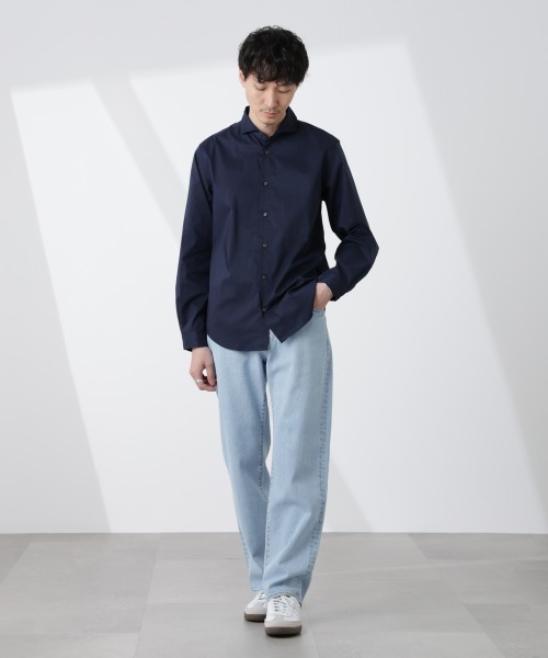 NANO universe(ナノユニバース)の「「ICE FLOW LINEN」カッタウェイシャツ 長袖(シャツ/ブラウス・メンズ・サックスブルー/ネイビー/ホワイト・S/M/L)」の22枚目の写真