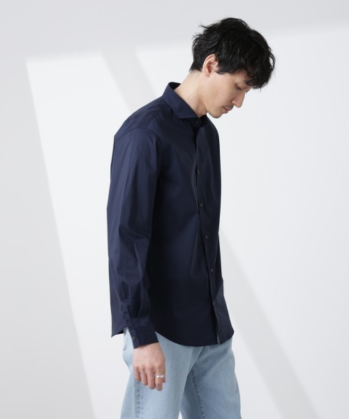 NANO universe(ナノユニバース)の「「ICE FLOW LINEN」カッタウェイシャツ 長袖(シャツ/ブラウス・メンズ・サックスブルー/ネイビー/ホワイト・S/M/L)」の19枚目の写真