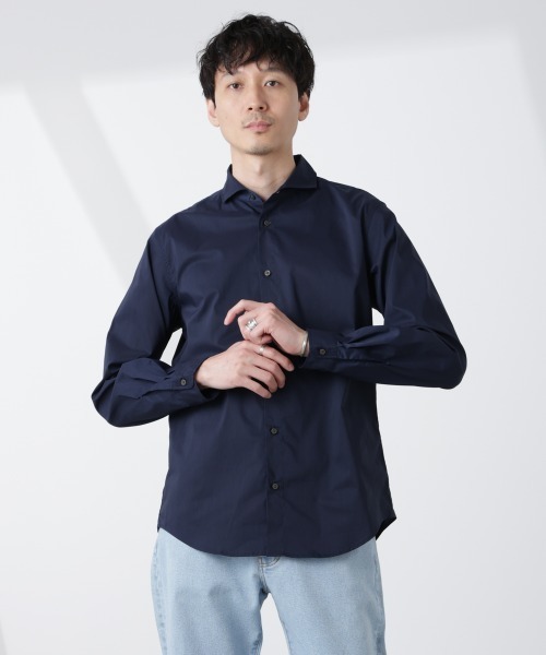 NANO universe(ナノユニバース)の「「ICE FLOW LINEN」カッタウェイシャツ 長袖(シャツ/ブラウス・メンズ・サックスブルー/ネイビー/ホワイト・S/M/L)」の18枚目の写真