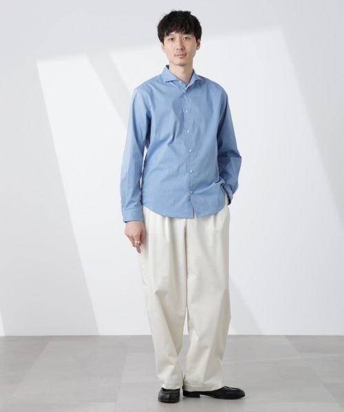 NANO universe(ナノユニバース)の「「ICE FLOW LINEN」カッタウェイシャツ 長袖(シャツ/ブラウス・メンズ・サックスブルー/ネイビー/ホワイト・S/M/L)」の14枚目の写真