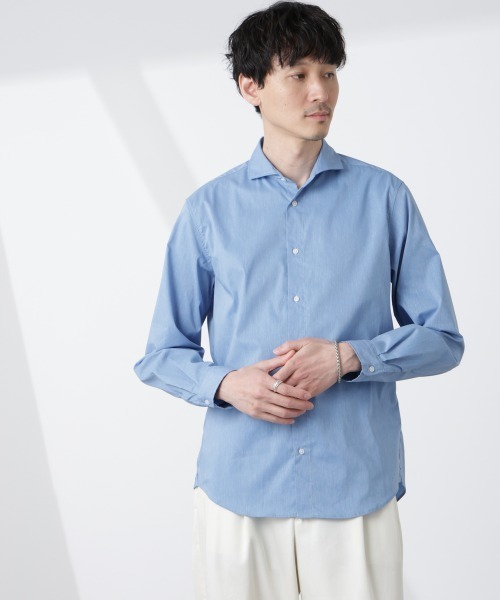 NANO universe(ナノユニバース)の「「ICE FLOW LINEN」カッタウェイシャツ 長袖(シャツ/ブラウス・メンズ・サックスブルー/ネイビー/ホワイト・S/M/L)」の11枚目の写真