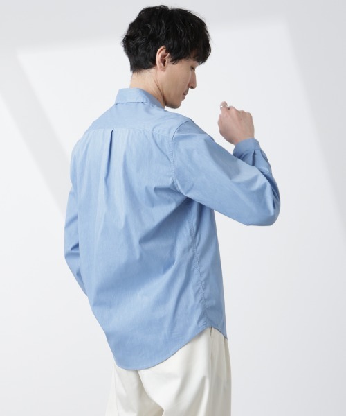 NANO universe(ナノユニバース)の「「ICE FLOW LINEN」カッタウェイシャツ 長袖(シャツ/ブラウス・メンズ・サックスブルー/ネイビー/ホワイト・S/M/L)」の12枚目の写真