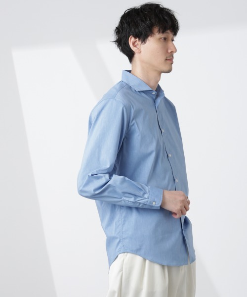 NANO universe(ナノユニバース)の「「ICE FLOW LINEN」カッタウェイシャツ 長袖(シャツ/ブラウス・メンズ・サックスブルー/ネイビー/ホワイト・S/M/L)」の13枚目の写真