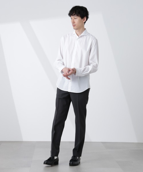 NANO universe(ナノユニバース)の「「ICE FLOW LINEN」カッタウェイシャツ 長袖(シャツ/ブラウス・メンズ・サックスブルー/ネイビー/ホワイト・S/M/L)」の7枚目の写真