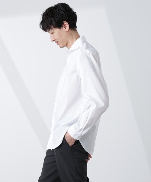 NANO universe(ナノユニバース)の「「ICE FLOW LINEN」カッタウェイシャツ 長袖(シャツ/ブラウス・メンズ・サックスブルー/ネイビー/ホワイト・S/M/L)」の5枚目の写真