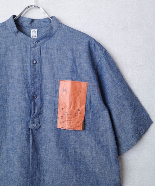 KATO`（カトー）の「【KATO'/カトー】221 シャンブレー プルオーバー KS2212151（Tシャツ/カットソー・メンズ・インディゴブルー/ホワイト・SMALL/MEDIUM/LARGE）」の6枚目の写真