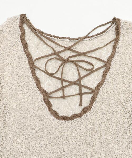 dispark（ディスパーク）の「DISPARK/バックレースアップBIGニット（Tシャツ/カットソー・レディース・ベージュ/ブラウン・FREE）」の15枚目の写真