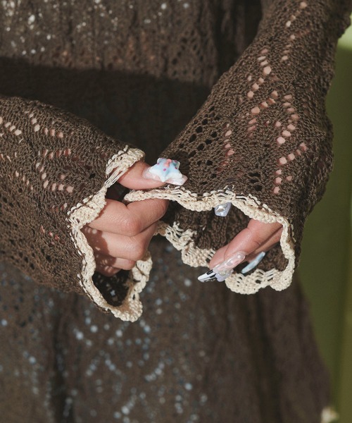 dispark（ディスパーク）の「DISPARK/バックレースアップBIGニット（Tシャツ/カットソー・レディース・ベージュ/ブラウン・FREE）」の10枚目の写真