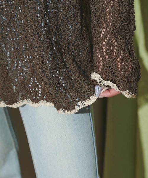 dispark（ディスパーク）の「DISPARK/バックレースアップBIGニット（Tシャツ/カットソー・レディース・ベージュ/ブラウン・FREE）」の11枚目の写真