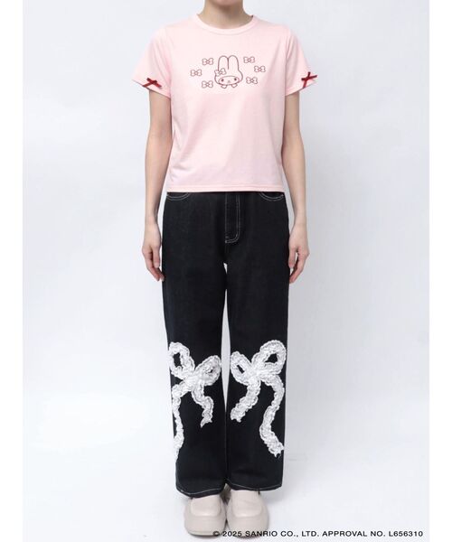 merry jenny（メリージェニー）の「【メロクロコラボ】My MelodyミニギンガムTee（Tシャツ/カットソー・レディース・ブルー/ピンク/レッド・FREE）」の11枚目の写真