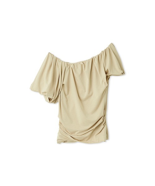 styling/（スタイリング）の「ワンショルダーギャザートップス（Tシャツ/カットソー・レディース・ブラック/ホワイト/ベージュ・FREE）」の15枚目の写真