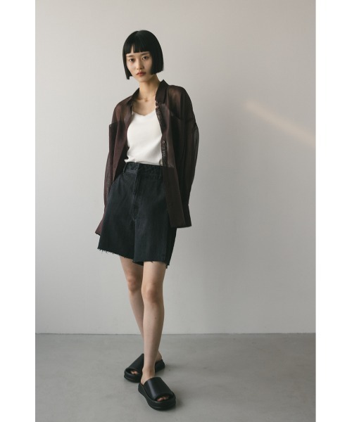 STYLEMIXER（スタイルミキサー）の「サイドタックハーフデニム（デニムパンツ・レディース・インディゴブルー/ブラック・SMALL/MEDIUM）」の16枚目の写真