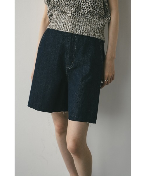 STYLEMIXER（スタイルミキサー）の「サイドタックハーフデニム（デニムパンツ・レディース・インディゴブルー/ブラック・SMALL/MEDIUM）」の7枚目の写真