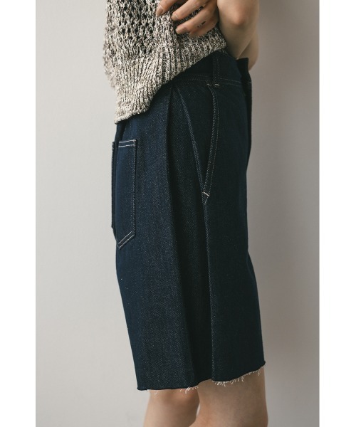 STYLEMIXER（スタイルミキサー）の「サイドタックハーフデニム（デニムパンツ・レディース・インディゴブルー/ブラック・SMALL/MEDIUM）」の4枚目の写真