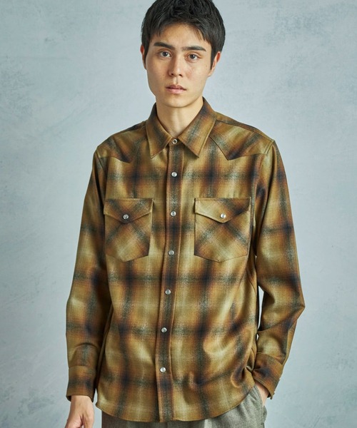 MEN'S BIGI（メンズビギ）の「【PENDLETON/ペンドルトン】別注オンブレチェックシャツ（シャツ/ブラウス・メンズ・ブラック/カーキ・03/02）」の2枚目の写真