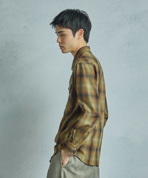 MEN'S BIGI（メンズビギ）の「【PENDLETON/ペンドルトン】別注オンブレチェックシャツ（シャツ/ブラウス・メンズ・ブラック/カーキ・03/02）」の5枚目の写真