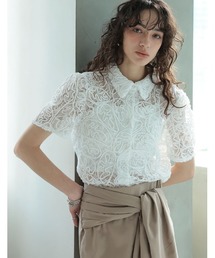 Re:EDIT | [2025 SUMMER PRE ORDER]コードレースクロップド半袖シャツ(シャツ/ブラウス)