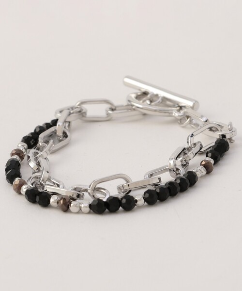 FREAK'S STORE（フリークスストア）の「レイヤードビーズブレスレット（ブレスレット・メンズ・ブラック/シルバー・ONE SIZE）」の6枚目の写真
