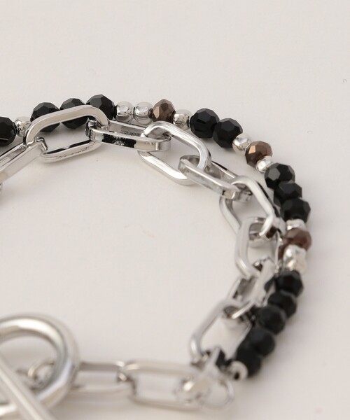 FREAK'S STORE（フリークスストア）の「レイヤードビーズブレスレット（ブレスレット・メンズ・ブラック/シルバー・ONE SIZE）」の4枚目の写真