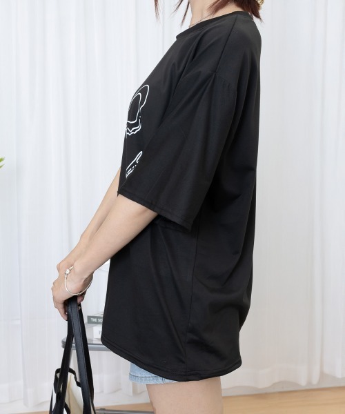 Miniministore（ミニミニストア）の「リボンプリントTシャツ レディース 半袖（Tシャツ/カットソー・レディース・ホワイト/ブラック・FREE）」の21枚目の写真