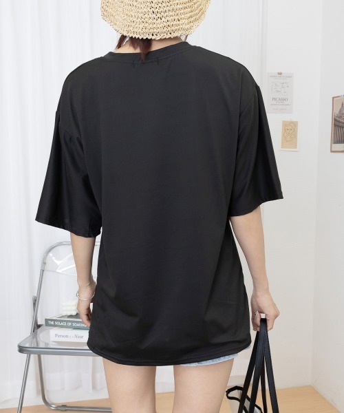 Miniministore（ミニミニストア）の「リボンプリントTシャツ レディース 半袖（Tシャツ/カットソー・レディース・ホワイト/ブラック・FREE）」の22枚目の写真
