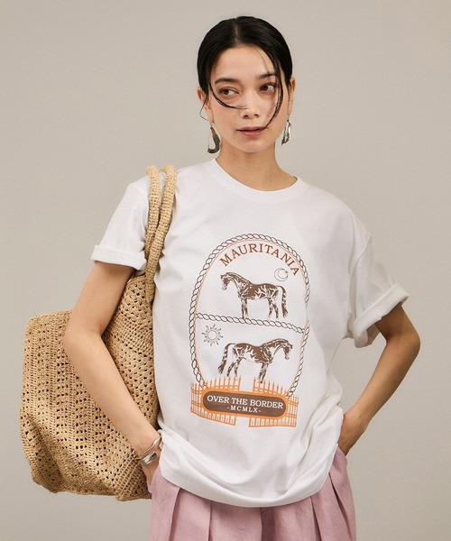 Over the Border グラフィックプリントTEE / レタリングTシャツ