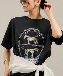 SALON adam et rope' | Over the Border グラフィックプリントTEE / レタリングTシャツ［洗える］(Tシャツ/カットソー)