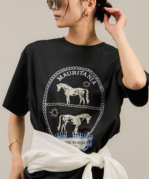 Over the Border グラフィックプリントTEE / レタリングTシャツ