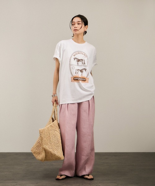 Over the Border グラフィックプリントTEE / レタリングTシャツ［洗える］ Over the Border グラフィックプリントTEE / レタリングTシャツ