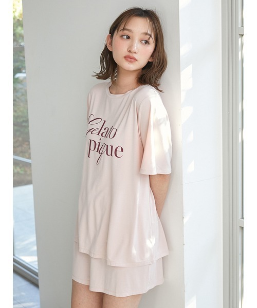 ラッピング済み】【接触冷感】レーヨンロゴTシャツ&ショート