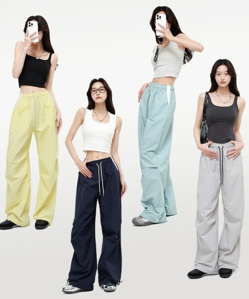 gossip！ロサンゼルス（ゴシップロサンゼルス）の「Y2Kガーリー＊速乾カジュアルカーゴパンツ（カーゴパンツ・レディース・ネイビー/イエロー/ライトグレー/ブルー・FREE）」の6枚目の写真