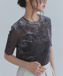 ストレッチ シアー ベロア Tシャツ