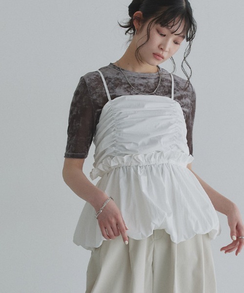ECLAM(クラム)の「ストレッチ シアー ベロア Tシャツ(Tシャツ/カットソー・レディース・キナリ/グレー・M)」の11枚目の写真